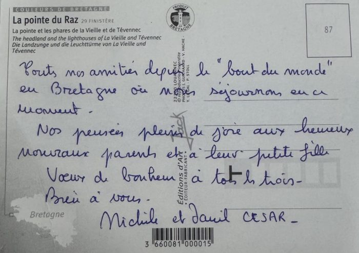 Une famille française qui a suivi un traitement chez Punto Bianco a envoyé un avis écrit sous forme de lettre.