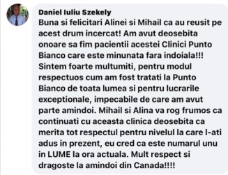 pacient multumit de tratamentul primit in clinica stomatologica Punto Bianco